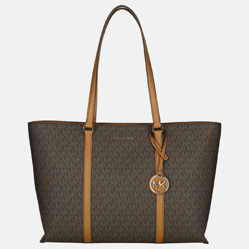 Michael Kors Temple shopper brown acorn bij Duifhuizen